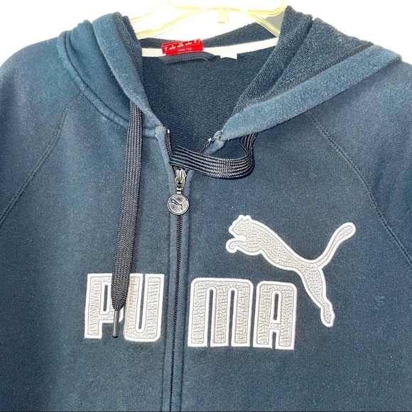Puma Men’s 1/4 Zip Hoodie – Blue Pullover Sweatshirt, Size Small - Picture 2 of 10